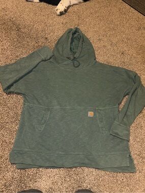 Carhartt Women’s Large Sage Green Fleece Lined Hoodie Sweatshirt Pullover